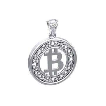 Celtic Bitcoin Sterling Silver Small Pendant TPD5864 - Jewelry
